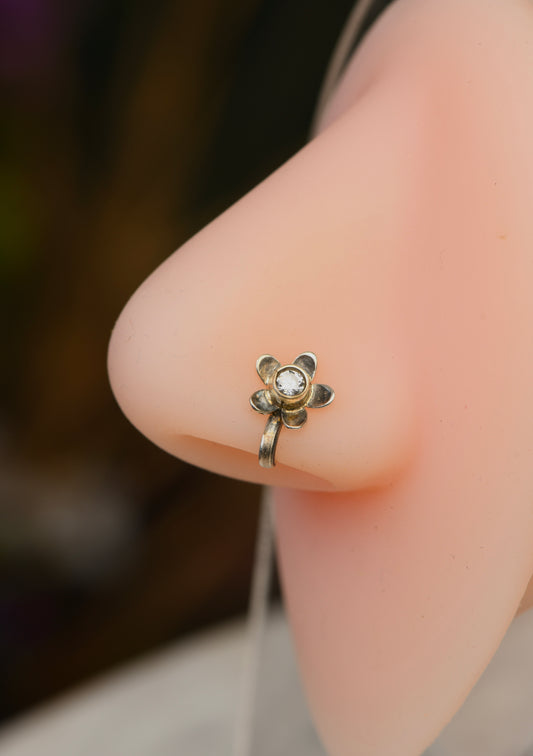 Mogra Silver Clip On Nose Pin