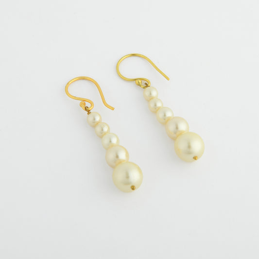 Small Graduated Pearl Danglers