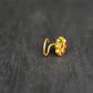 Nav Ratna Gold Plated Silver Nose Pin