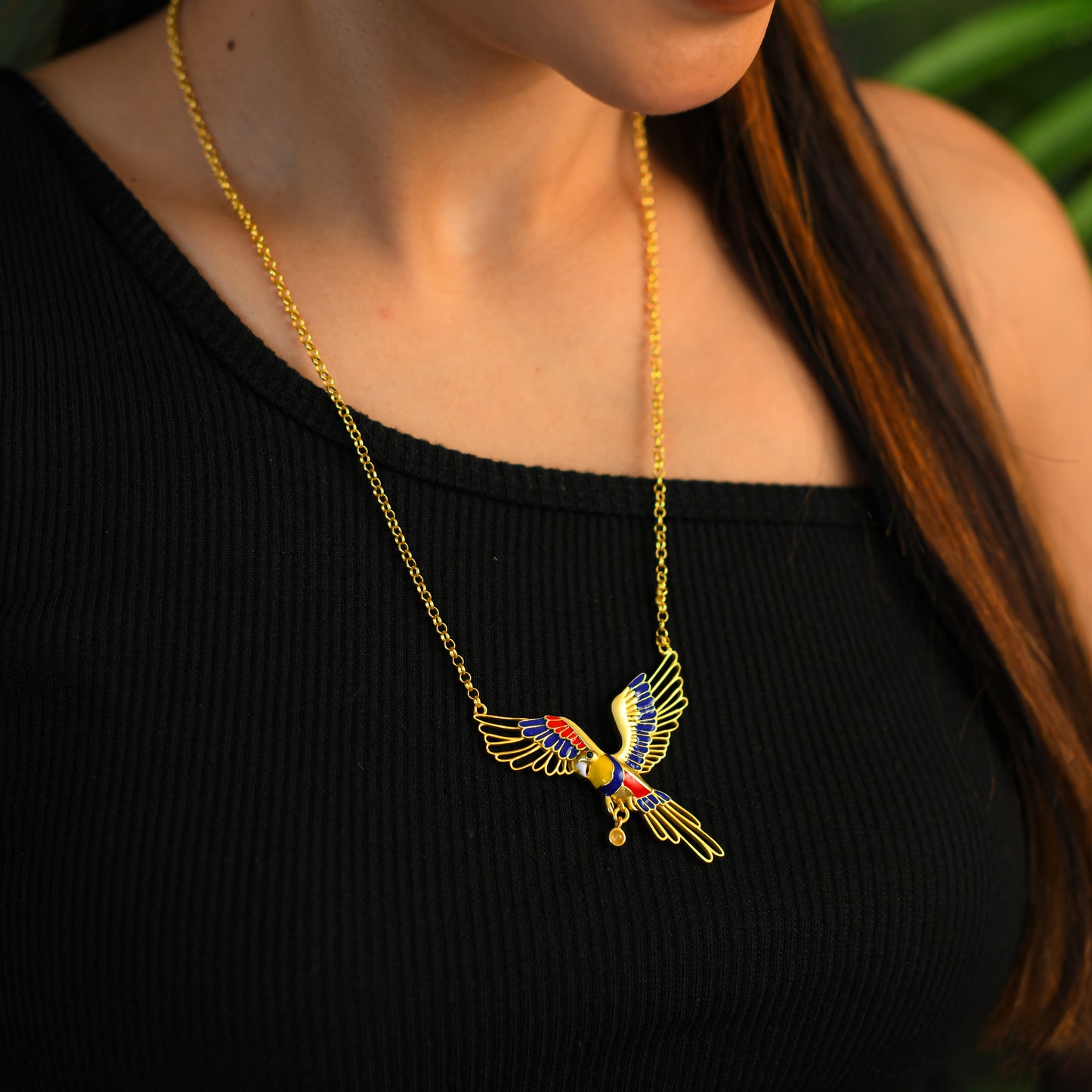 Corbett Plum Head Parrot Necklace