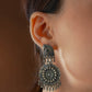 Hibiscus Silver Peacock Earrings