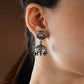 Hibiscus Silver Jharokha Jhumki