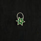 Green Star Silver Enamel Nose Pin
