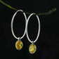 Citrine Drops In Silver Hoops