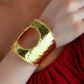 Hammered Moon Statement Cuff Bracelet