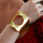 Hammered Moon Statement Cuff Bracelet