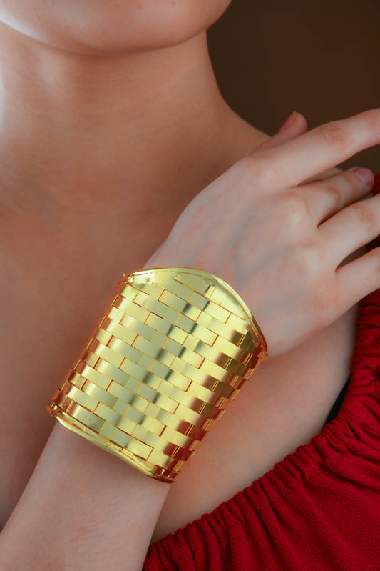 Golden Weave Cuff Bracelet