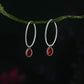Ruby Red Drops In Silver Rings