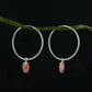 Ruby Red Drops In Silver Rings