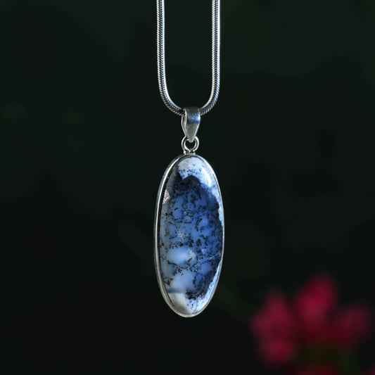 Dendrite Opal Silver Pendant