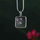 Square Ruby Zoisite Pendant In Silver