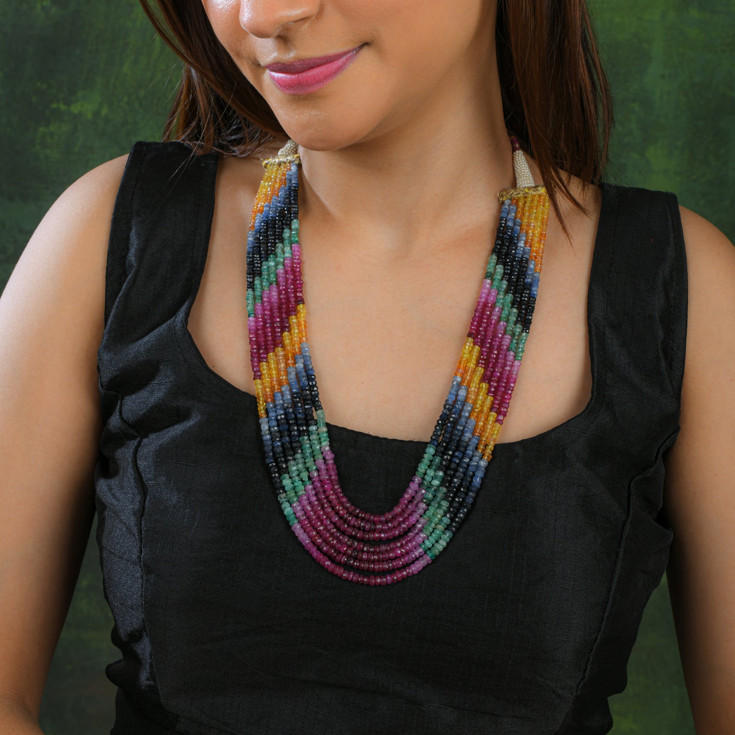 Multi Coloured Natural Gemstone Necklace