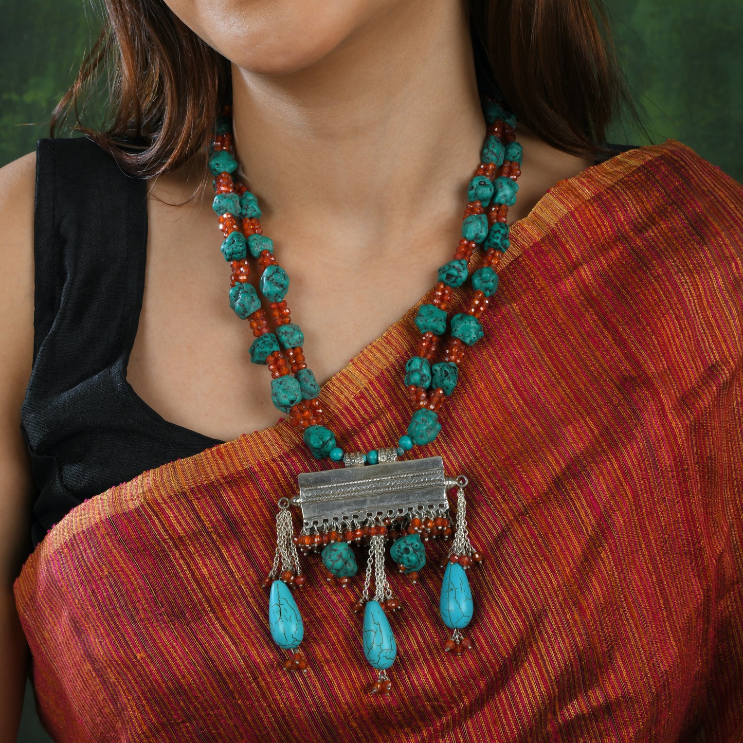 Turquoise Affair Silver Necklace