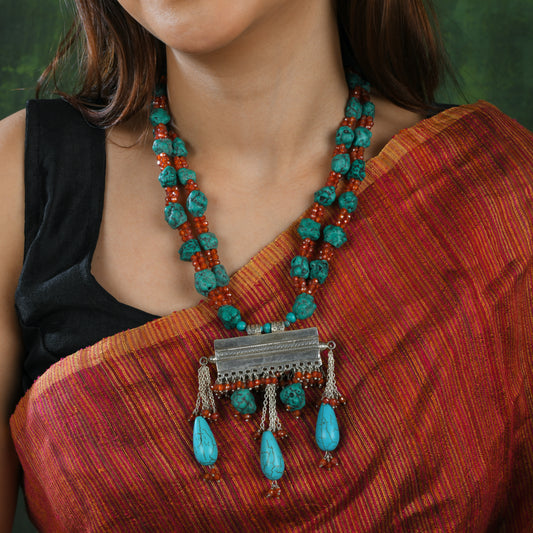 Turquoise Affair Silver Necklace