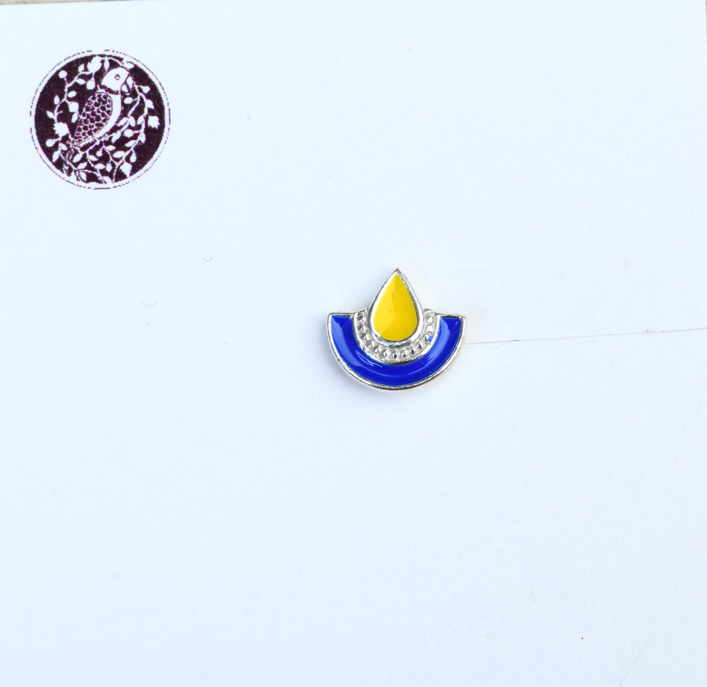 Yellow Drop In The Ocean Silver Nose Pin