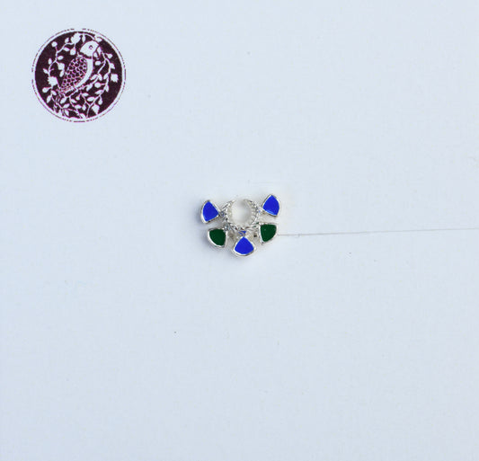 Delicate Silver Enamel Nose Pin