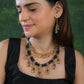 Smoky Quartz Citrine Silver Dual Layer Necklace Set