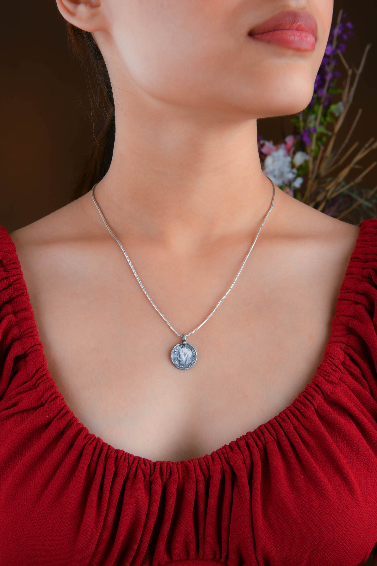 Colonial Coin Silver Pendant