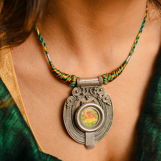 Ganesha Miniature Painting Necklace