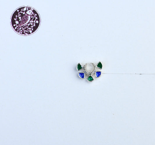 Silver Enamel Nose Pin