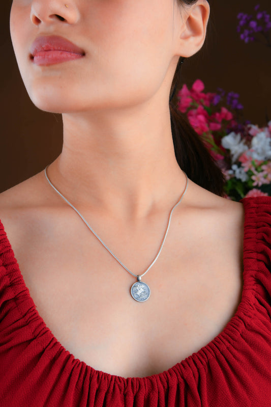Colonial Coin Silver Pendant