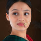Elegant Silver Kundan Nose Pin( Piercing Type)