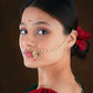 Elegant Silver Kundan Nose Pin( Piercing Type)