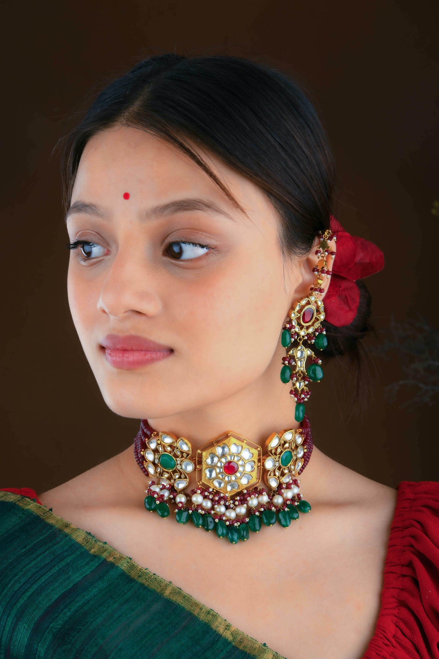 Ethnic Kundan Gold-Plated Silver Necklace