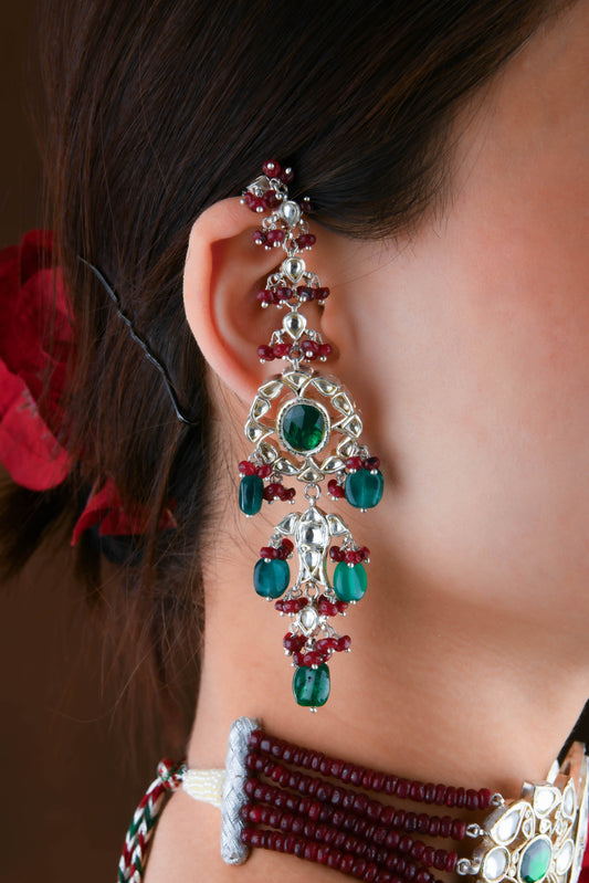 Silver Kundan Designer Choker Set