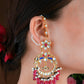 Royal Kundan Gold Plated Silver Chand Bali Earrings