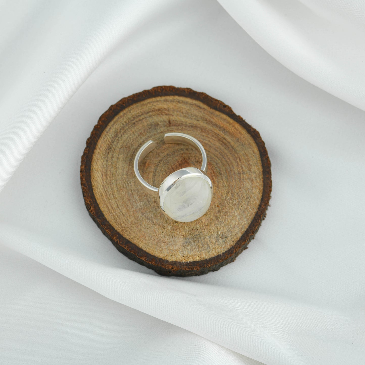 Oval Moonstone Silver Ring