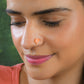 Natural Coral Silver Leaf Nose Pin