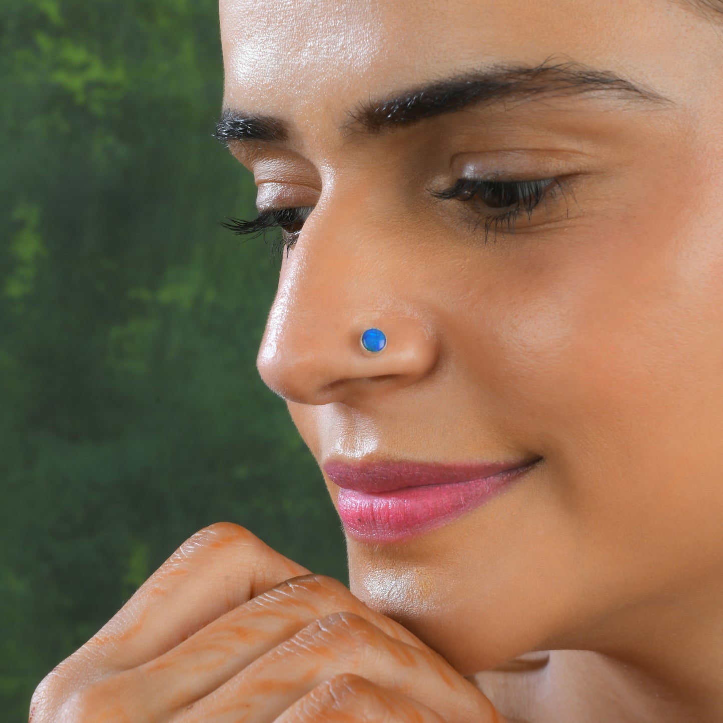 Natural Australian Opal Silver Nose Pin