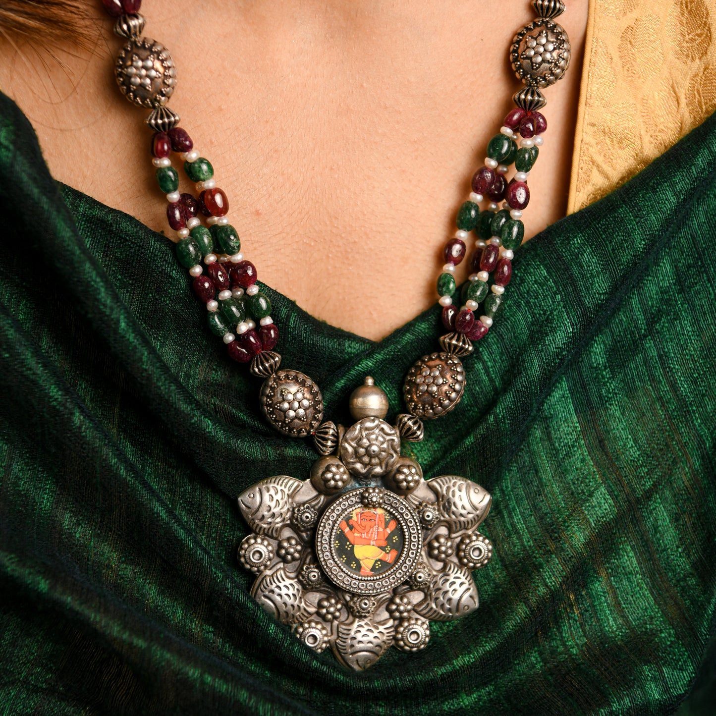 Silver Ganesha Necklace