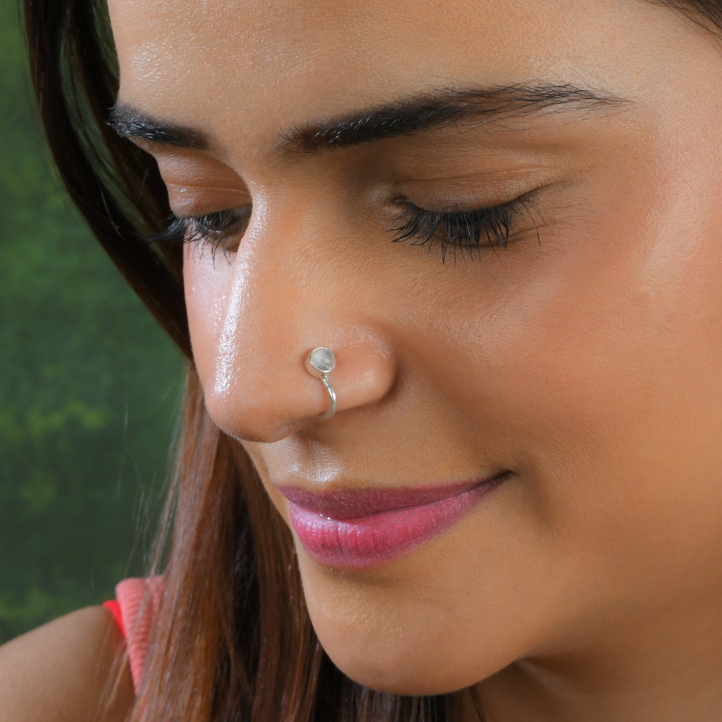 Natural Moonstone Nose Pin