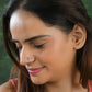 Natural Blue Topaz Square Silver Nose Pin