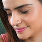 Natural Coral Silver Nose Pin
