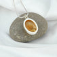 Natural Citrine Oval Silver Pendant