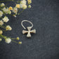 Pin Wheel Pink Silver Nose Pin