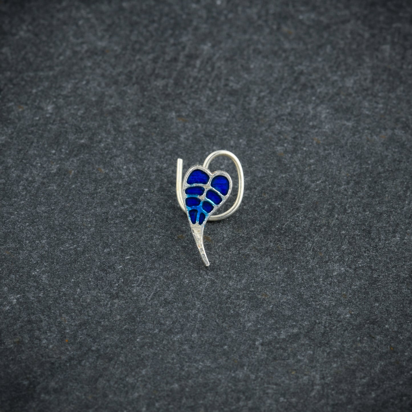 Bodhi Navy Leaf Silver Nose Pin