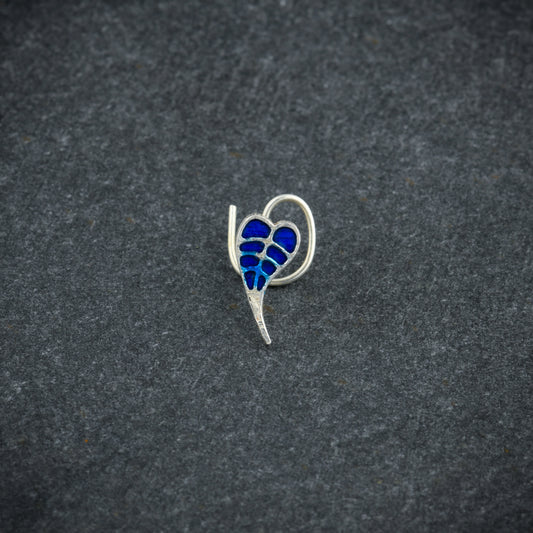 Bodhi Navy Leaf Silver Nose Pin