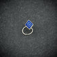Blue Diamond Shaped Silver Nose Pin
