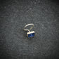 Blue Diamond Shaped Silver Nose Pin
