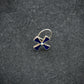 Pin Wheel Navy Silver Nose Pin