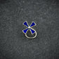 Pin Wheel Navy Silver Nose Pin
