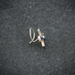 Pin Wheel Navy Silver Nose Pin