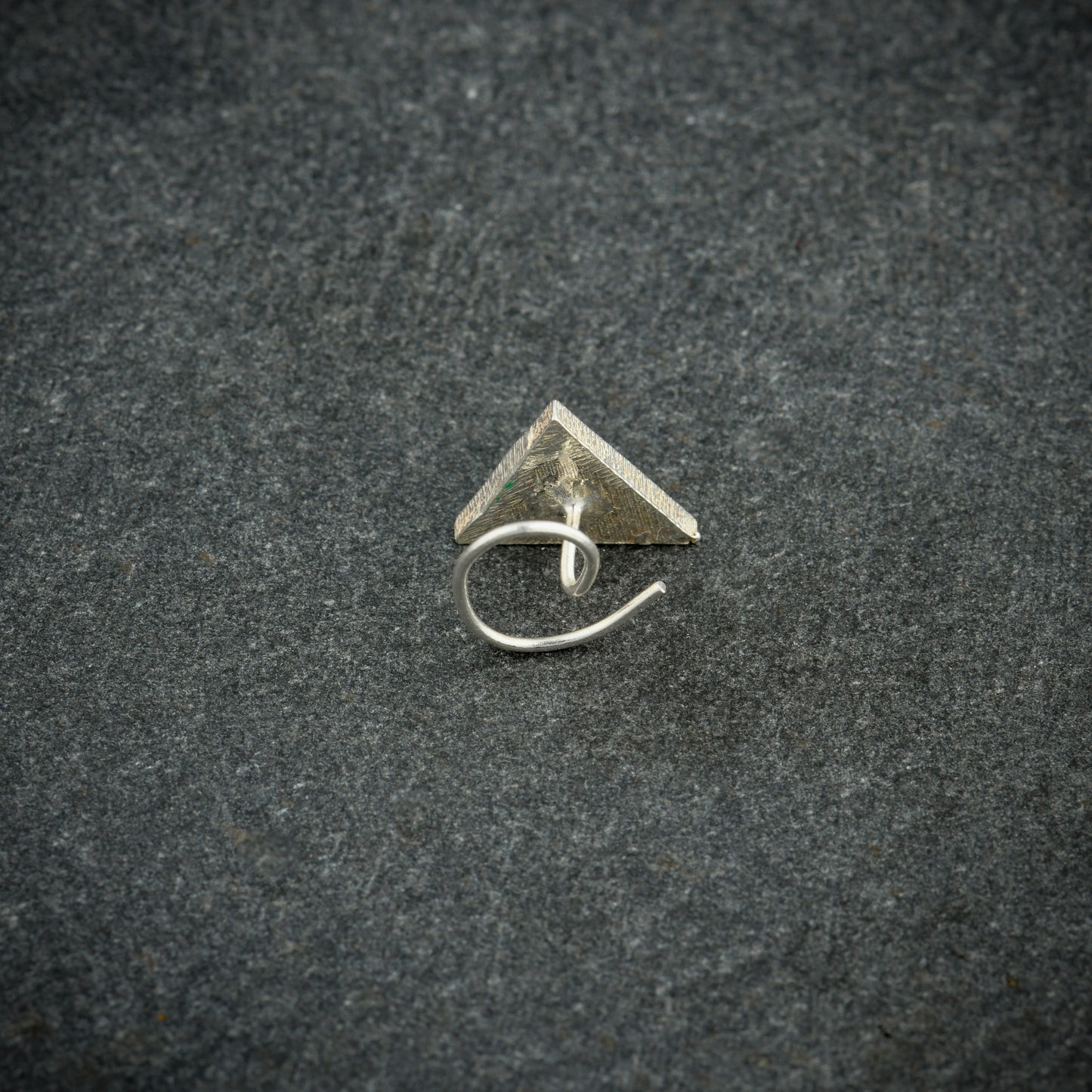 Shadaab Trikone Silver Nose Pin