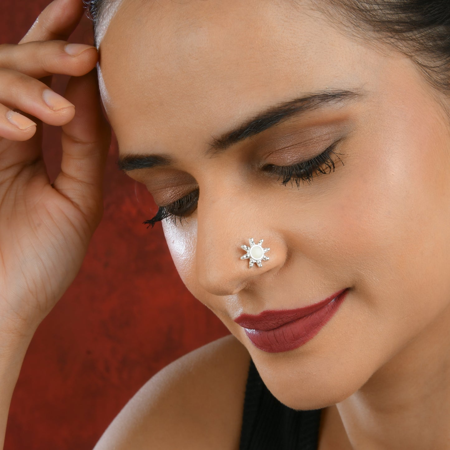 Rock Star Silver Enamel Nose Pin