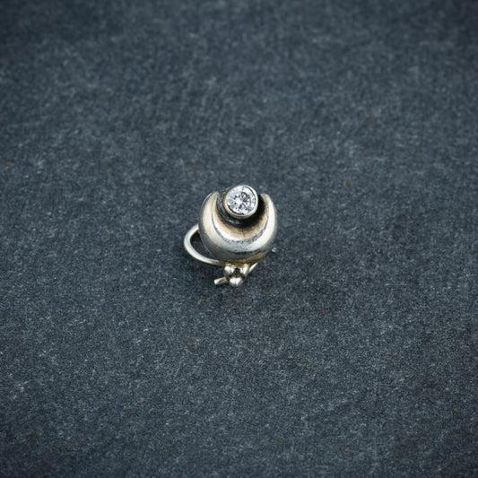 Antique Crystal Silver Nose Pin