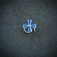 Pin Wheel Blue Silver Nose Pin